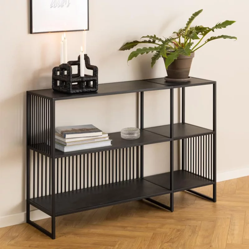 Photo 1 of Strington low bookcase - black marble effect Photo 1 of Strington low bookcase - black marble effect