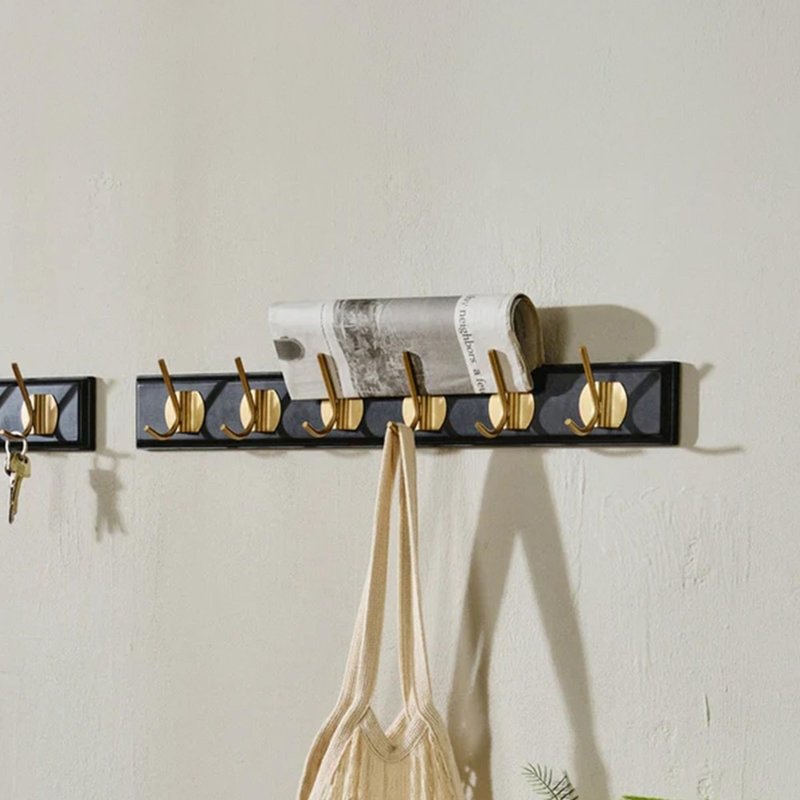 Photo 1 of Edgy coat rack - set of 2 - 6 hooks - black Photo 1 of Edgy coat rack - set of 2 - 6 hooks - black