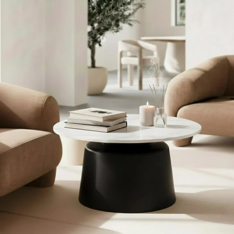 Photo 1 of Santorini coffee table - round - white ceramic Photo 1 of Santorini coffee table - round - white ceramic
