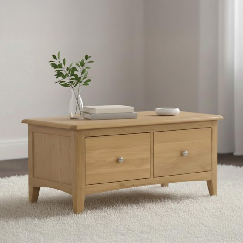 Photo 1 of Kilkenny coffee table - 2 drawer - oak Photo 1 of Kilkenny coffee table - 2 drawer - oak
