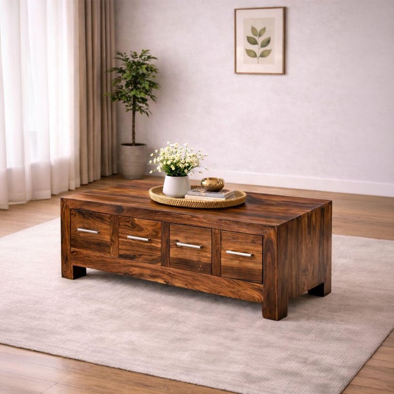 Photo 1 of Cube sheesham 8 drawer coffee table Photo 1 of Cube sheesham 8 drawer coffee table