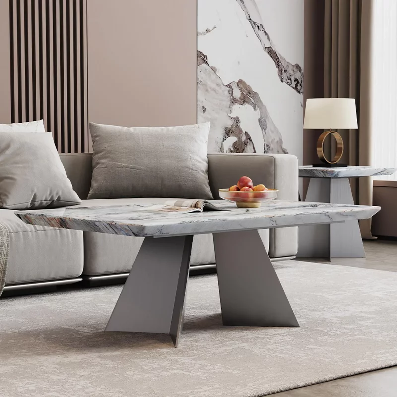 Photo 1 of Taurus coffee table - beige marble - dark grey base Photo 1 of Taurus coffee table - beige marble - dark grey base