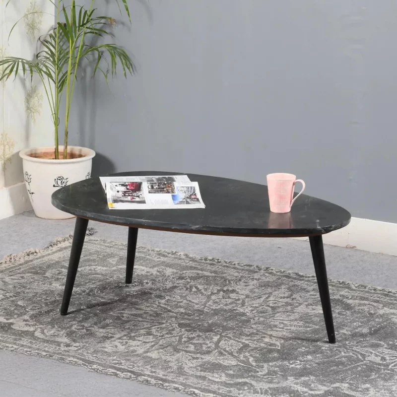 Photo 1 of Opal fluted coffee table - black marble Photo 1 of Opal fluted coffee table - black marble
