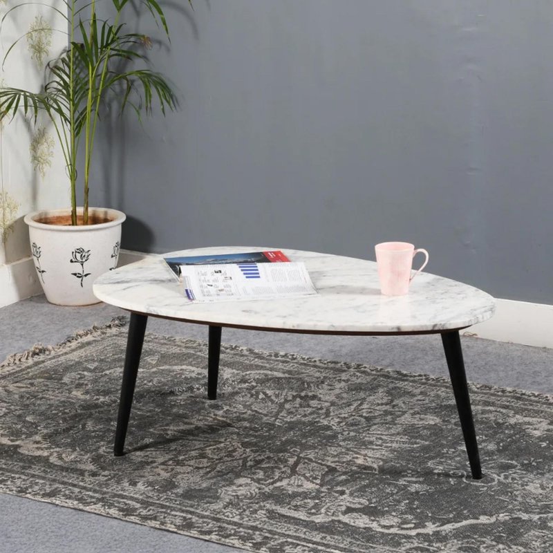 Photo 1 of Opal fluted coffee table - white marble Photo 1 of Opal fluted coffee table - white marble