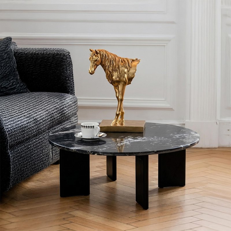 Photo 1 of Mathilde coffee table - round - large - black - marble Photo 1 of Mathilde coffee table - round - large - black - marble