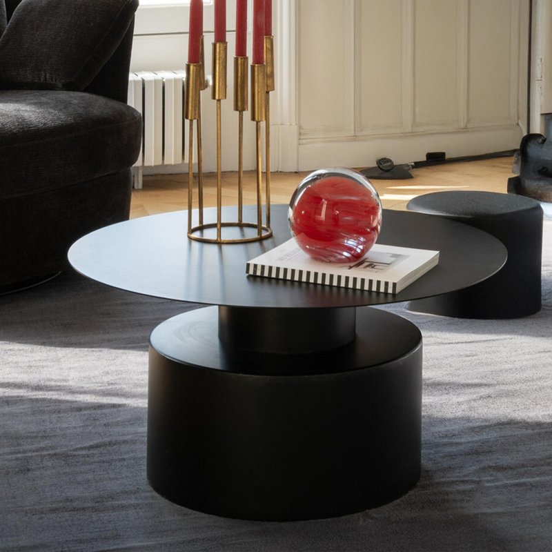 Photo 1 of Coffee table - round - large - black - metal Photo 1 of Coffee table - round - large - black - metal