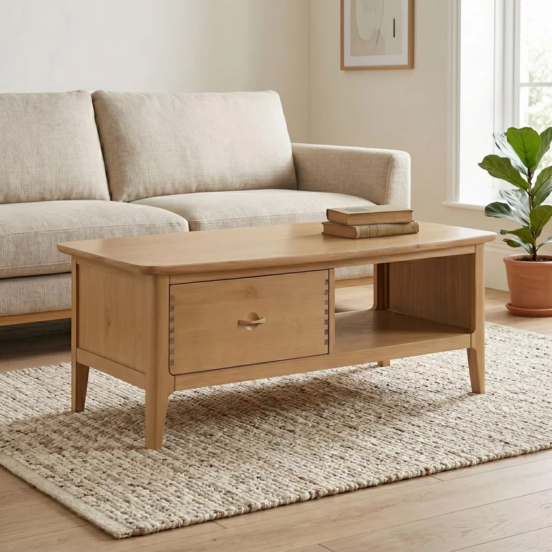 Photo 1 of Cotswold oak storage coffee table - natural Photo 1 of Cotswold oak storage coffee table - natural