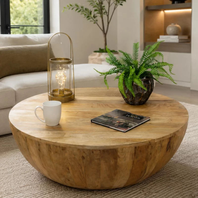 Photo 1 of Coffee table - round - mango wood Photo 1 of Coffee table - round - mango wood