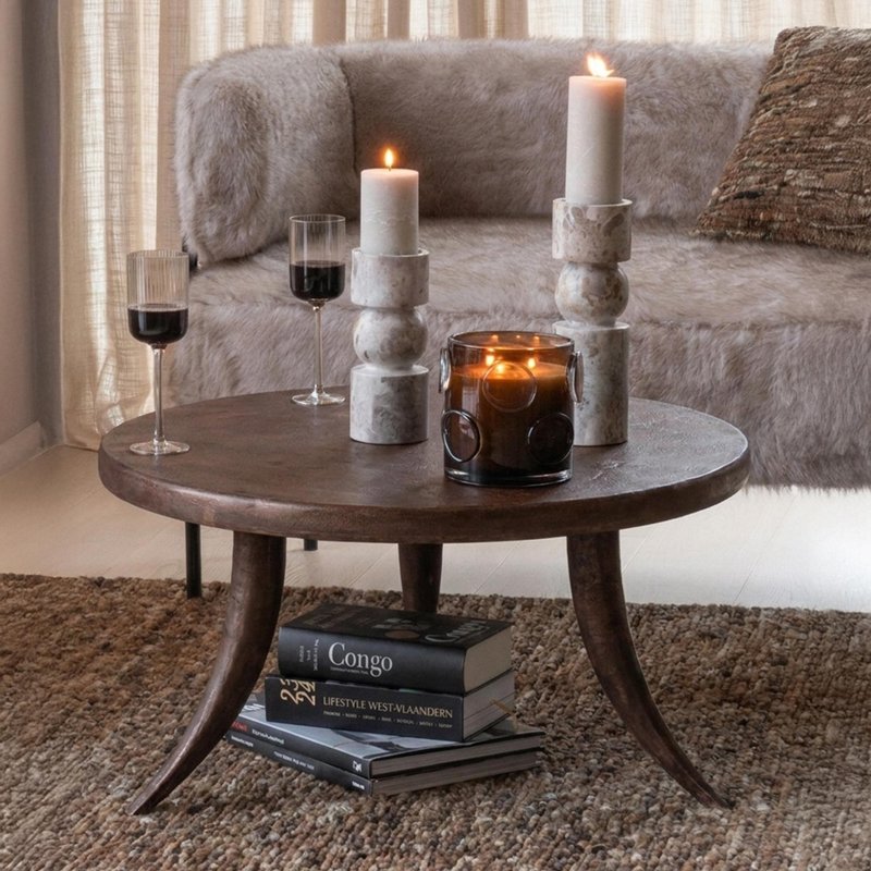 Photo 1 of Cruz coffee table - round - brown - aluminum Photo 1 of Cruz coffee table - round - brown - aluminum