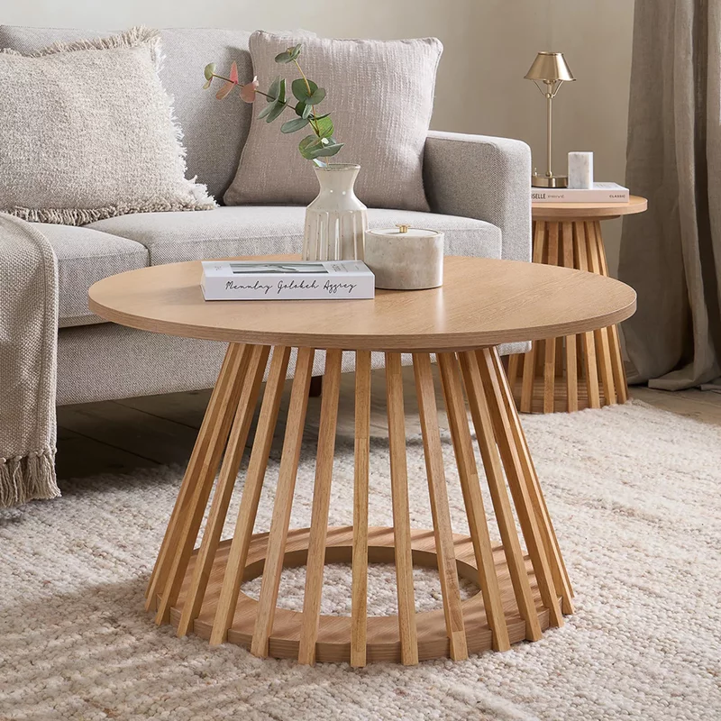Photo 1 of Kylo oak coffee table - round - slatted base Photo 1 of Kylo oak coffee table - round - slatted base