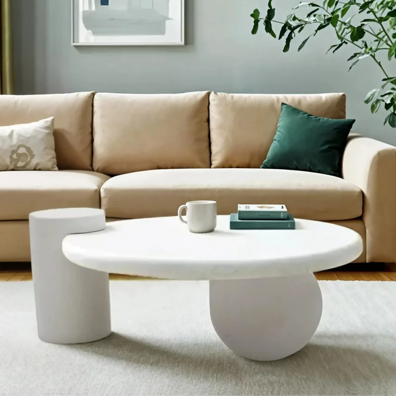 Photo 1 of Geo white coffee table - low - abstract Photo 1 of Geo white coffee table - low - abstract