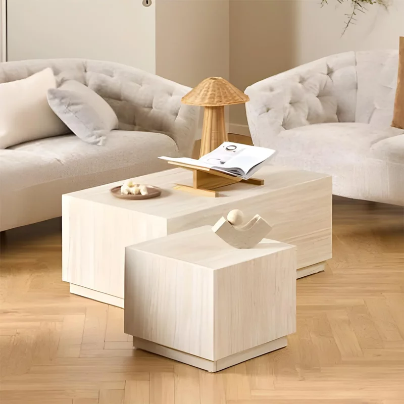 Photo 1 of Dice coffee table - travertine effect - set of 2 Photo 1 of Dice coffee table - travertine effect - set of 2