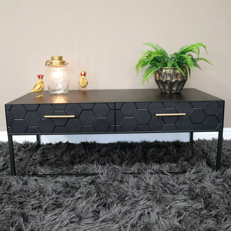 Photo 1 of Coffee table - 2 drawer - black Photo 1 of Coffee table - 2 drawer - black