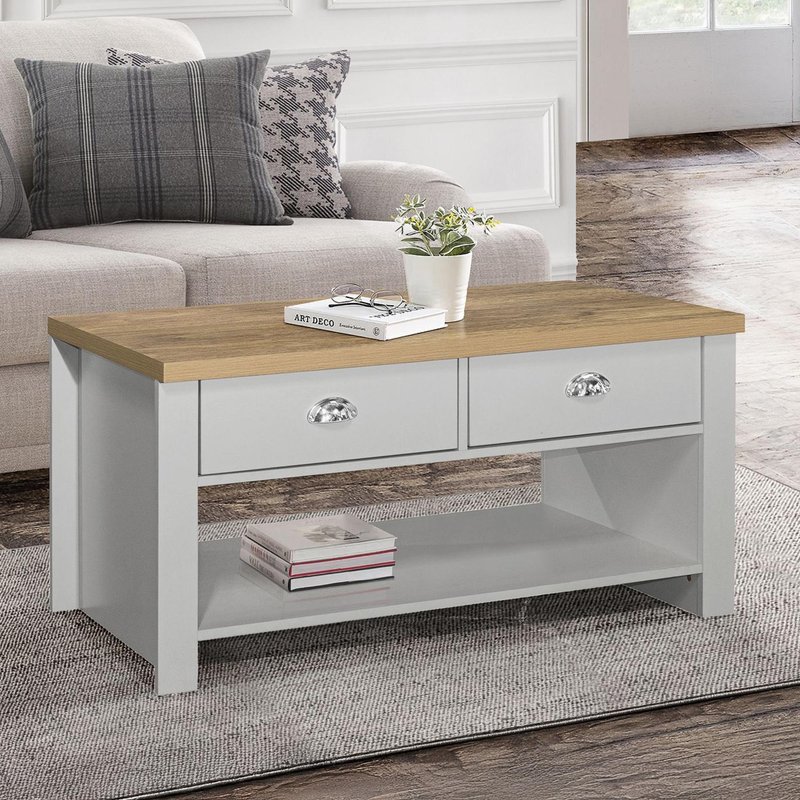 Photo 1 of Highgate coffee table - 2 drawer - grey painted Photo 1 of Highgate coffee table - 2 drawer - grey painted