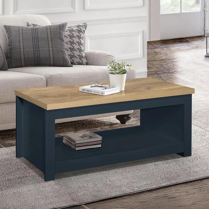 Photo 1 of Highgate coffee table - 105cm - navy blue painted Photo 1 of Highgate coffee table - 105cm - navy blue painted