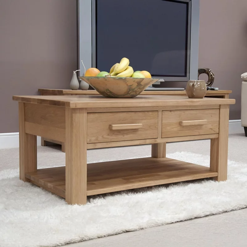 Photo 1 of Opus coffee table - 2 drawer - oak Photo 1 of Opus coffee table - 2 drawer - oak