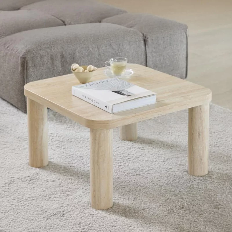 Photo 1 of Solano coffee table - square - travertine effect Photo 1 of Solano coffee table - square - travertine effect