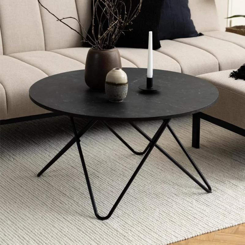 Photo 1 of Wyre coffee table - round - black melamine Photo 1 of Wyre coffee table - round - black melamine