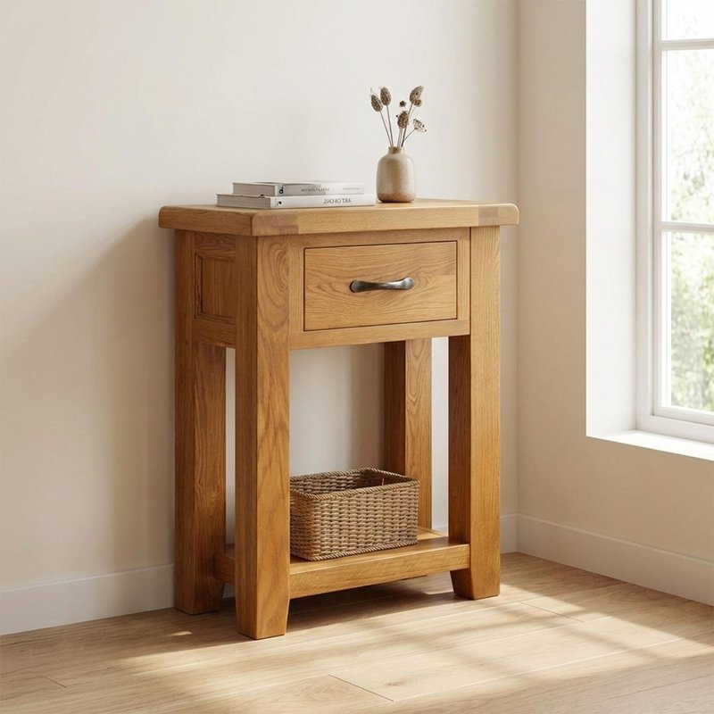 Photo 1 of Somer console table - 1 drawer - oak Photo 1 of Somer console table - 1 drawer - oak