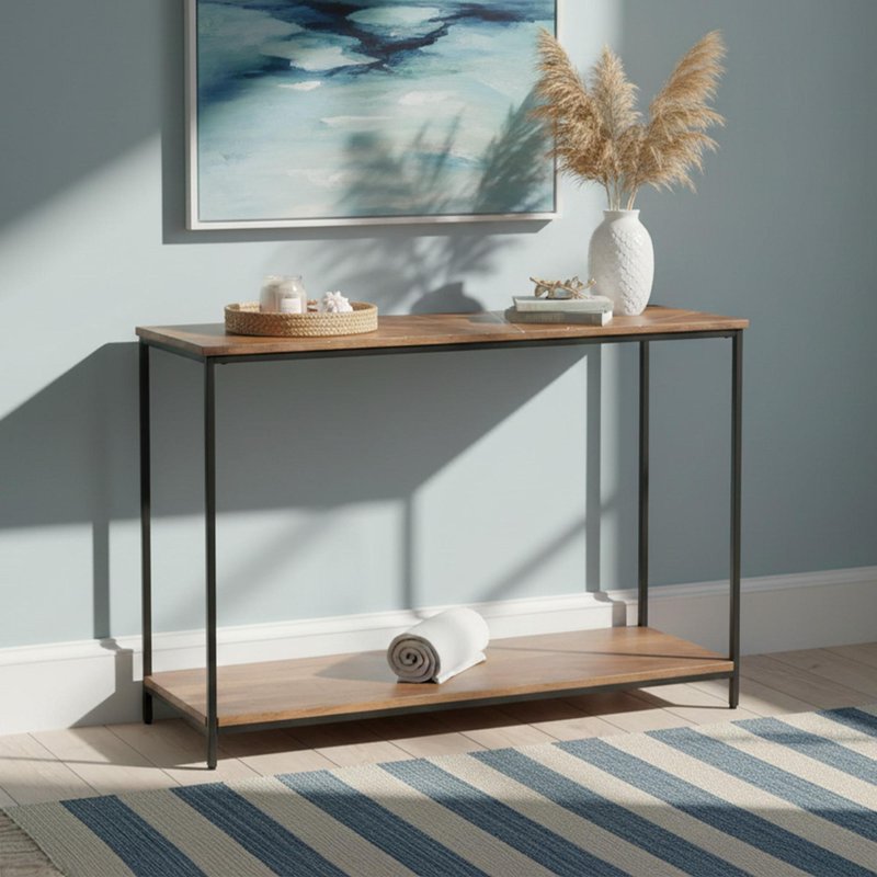 Photo 1 of Fowey console table - brown mango wood Photo 1 of Fowey console table - brown mango wood