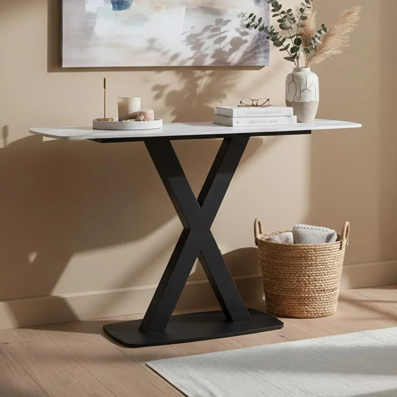 Photo 1 of Vernal console table - white sintered stone Photo 1 of Vernal console table - white sintered stone