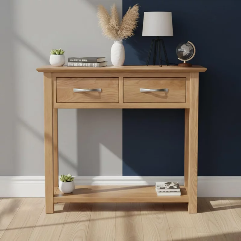 Photo 1 of Nimbus console table - 2 drawer - oak Photo 1 of Nimbus console table - 2 drawer - oak