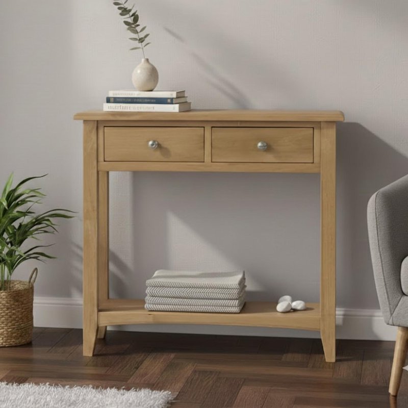 Photo 1 of Kilkenny console table - 2 drawer - oak Photo 1 of Kilkenny console table - 2 drawer - oak