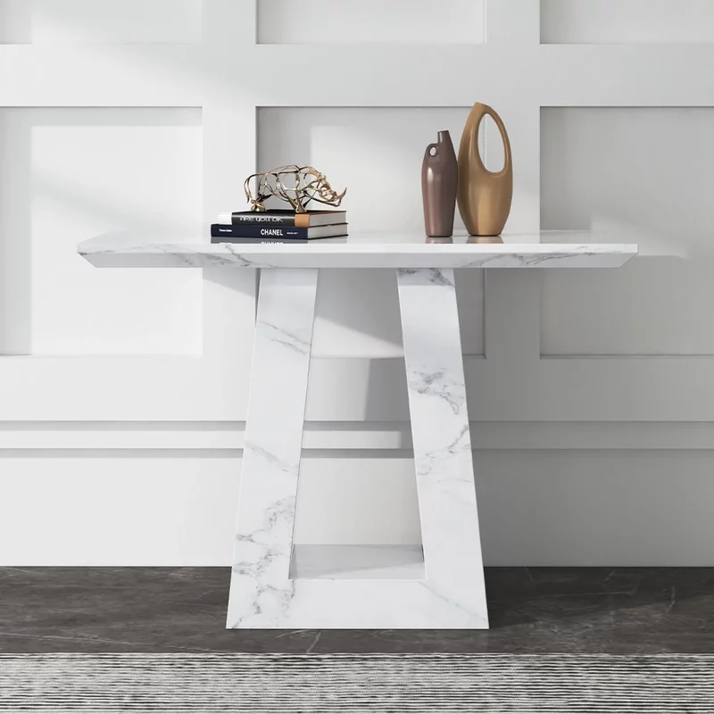 Photo 1 of Milan console table - white marble Photo 1 of Milan console table - white marble