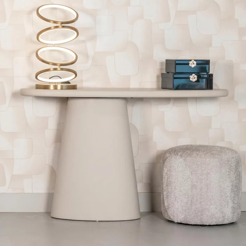 Photo 1 of Clayton lime plaster curved console table Photo 1 of Clayton lime plaster curved console table