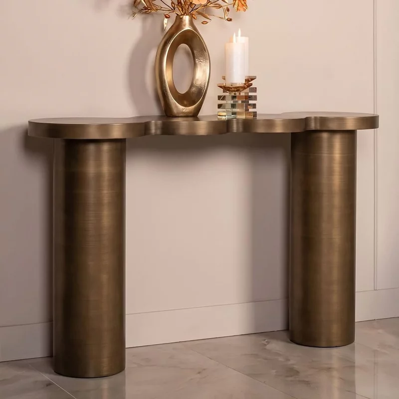 Photo 1 of Bubba console table - abstract - brushed gold - metal Photo 1 of Bubba console table - abstract - brushed gold - metal