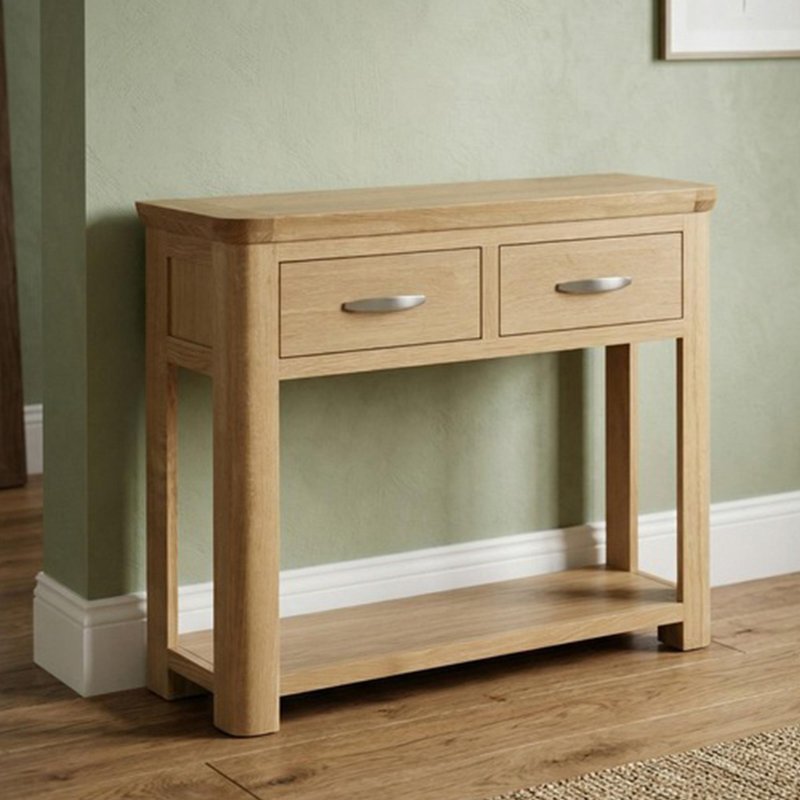 Photo 1 of Treviso oak console table - 2 drawer Photo 1 of Treviso oak console table - 2 drawer