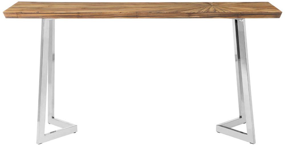 Photo 1 of Gabar console table - bamboo wood with silver metal Photo 1 of Gabar console table - bamboo wood with silver metal