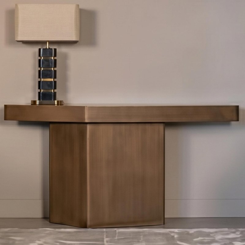 Photo 1 of Hexa console table - brushed gold Photo 1 of Hexa console table - brushed gold