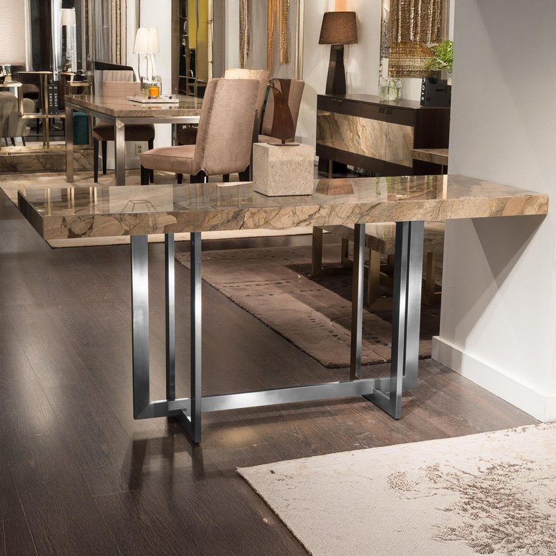 Photo 1 of Horizon console table - marble with steel base - variation available Photo 1 of Horizon console table - marble with steel base - variation available