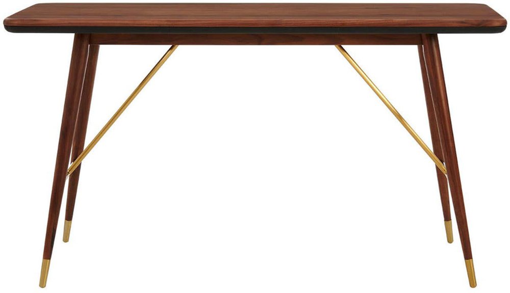 Photo 1 of Kenso console table - walnut wood with brass Photo 1 of Kenso console table - walnut wood with brass