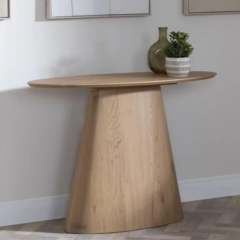 Photo 1 of Palma console table - oval - oak Photo 1 of Palma console table - oval - oak