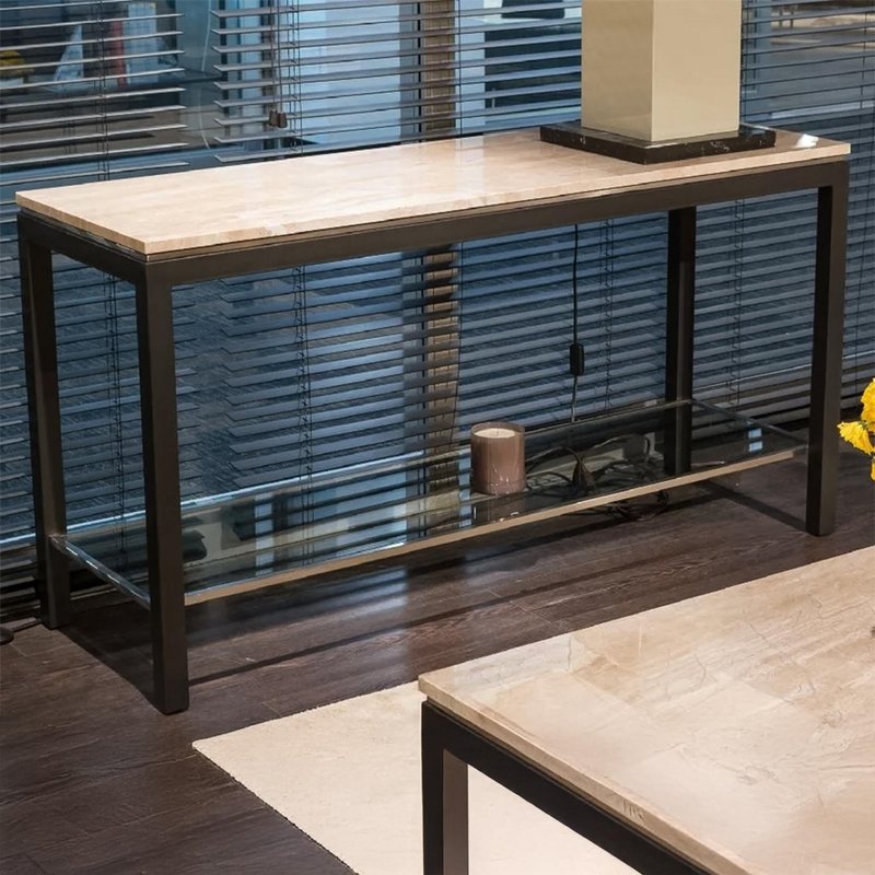 Photo 1 of Stilo console table - marble with metal base - variation available Photo 1 of Stilo console table - marble with metal base - variation available