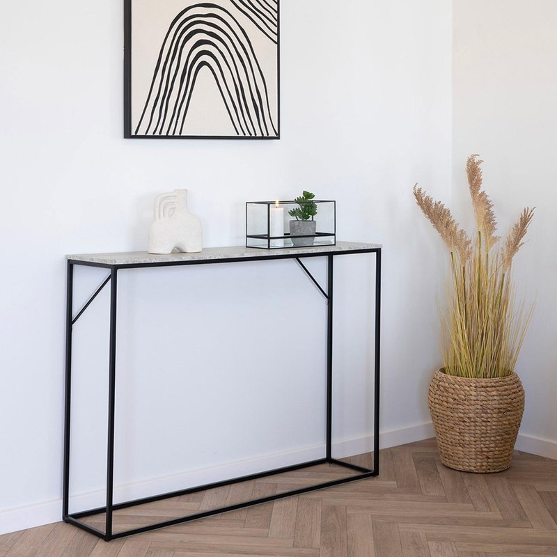 Photo 1 of Vita console table - grey melamine Photo 1 of Vita console table - grey melamine