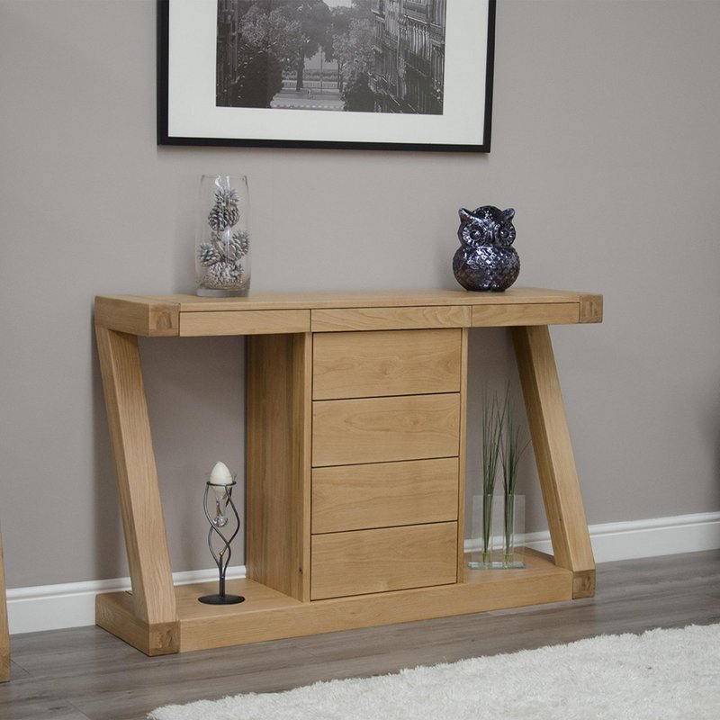 Photo 1 of Z designer console table - oak Photo 1 of Z designer console table - oak