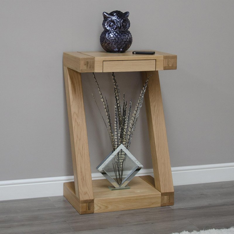 Photo 1 of Z designer console table - small - oak Photo 1 of Z designer console table - small - oak