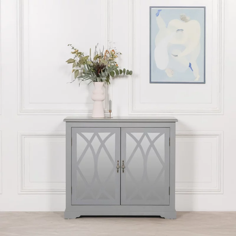 Photo 1 of Grey mirrored cupboard - 2 door Photo 1 of Grey mirrored cupboard - 2 door