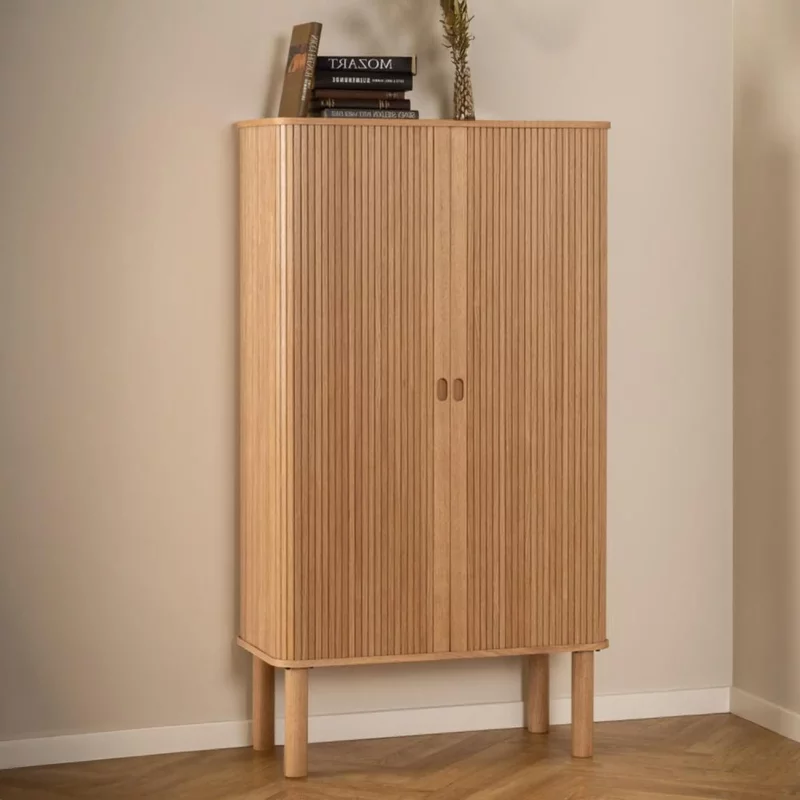 Photo 1 of Langley hall cabinet - 2 door - fluted - oak Photo 1 of Langley hall cabinet - 2 door - fluted - oak