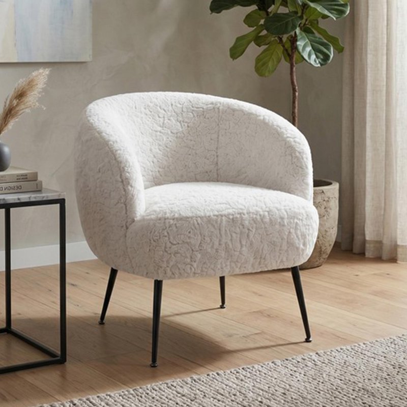 Photo 1 of Willow accent armchair - lamb white - fabric Photo 1 of Willow accent armchair - lamb white - fabric