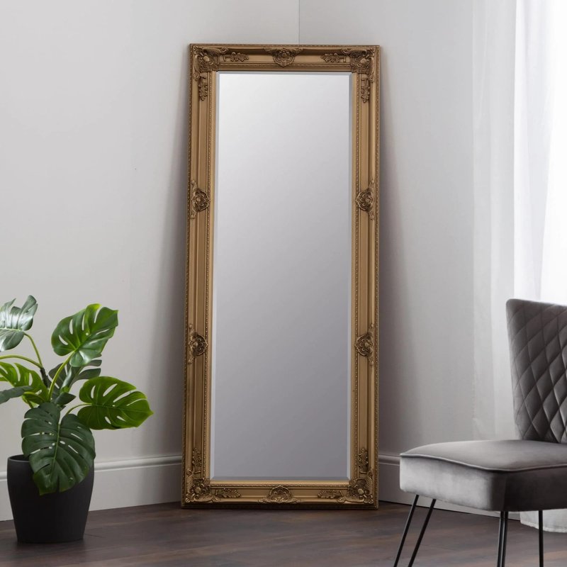 Photo 1 of Palais tall leaner mirror - rectangular - gold Photo 1 of Palais tall leaner mirror - rectangular - gold