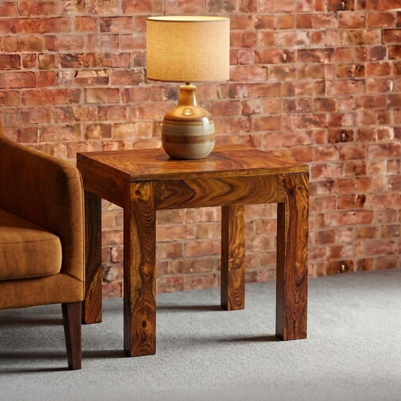 Photo 1 of Cube lamp table - sheesham wood Photo 1 of Cube lamp table - sheesham wood