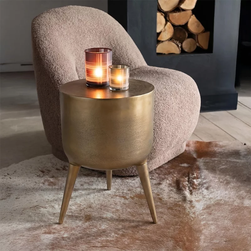 Photo 1 of Fone accent table - round - gold - aluminium Photo 1 of Fone accent table - round - gold - aluminium