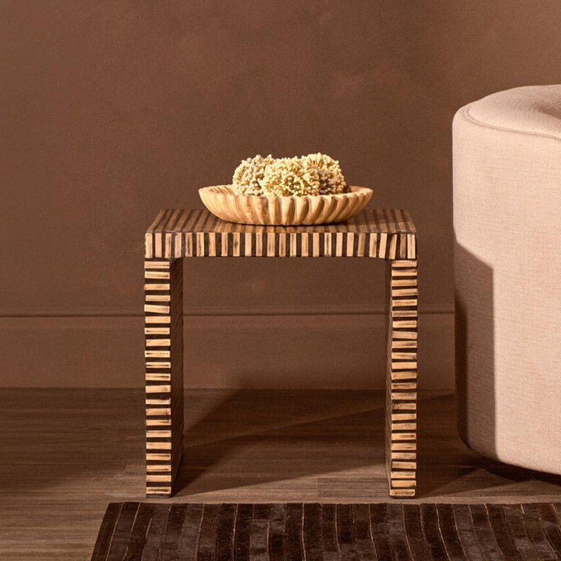 Photo 1 of Bambusa side table - square - bamboo inlay Photo 1 of Bambusa side table - square - bamboo inlay
