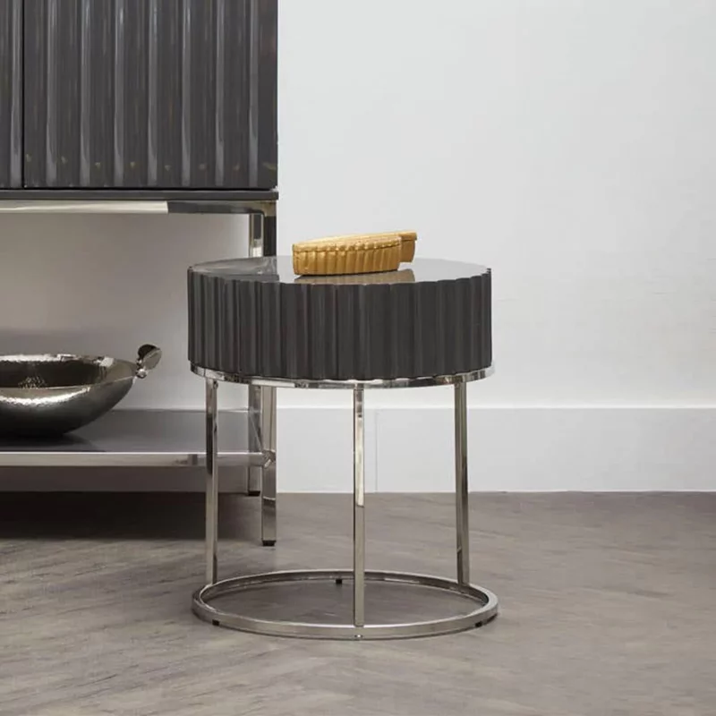 Photo 1 of Genoa side table - round - grey Photo 1 of Genoa side table - round - grey