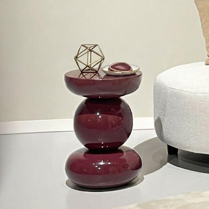 Photo 1 of Brix dex side table - round - maroon - metal Photo 1 of Brix dex side table - round - maroon - metal