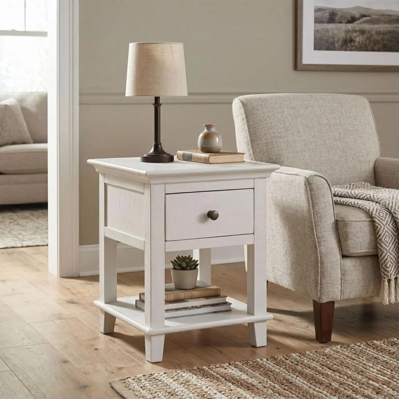 Photo 1 of Provence painted end table - 1 drawer - truffle Photo 1 of Provence painted end table - 1 drawer - truffle